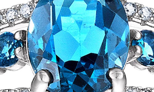Fzn Sterling Silver Diamond & London Blue Topaz Ring In London Blue Topaz