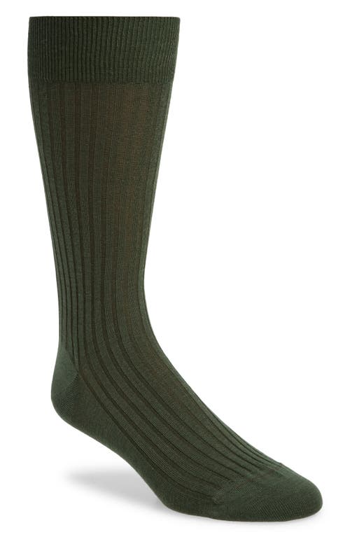 Pantherella Merino Wool Blend Dress Socks in Leaf Green 