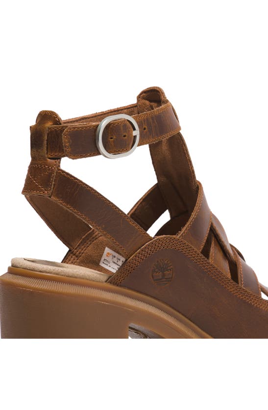 Shop Timberland Allington Heights Platform Fisherman Sandal In Rust Full Grain