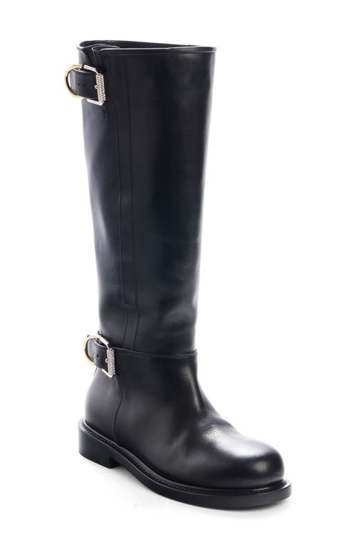 Givenchy Voyou Leather Buckle Tall Moto Boots In Black
