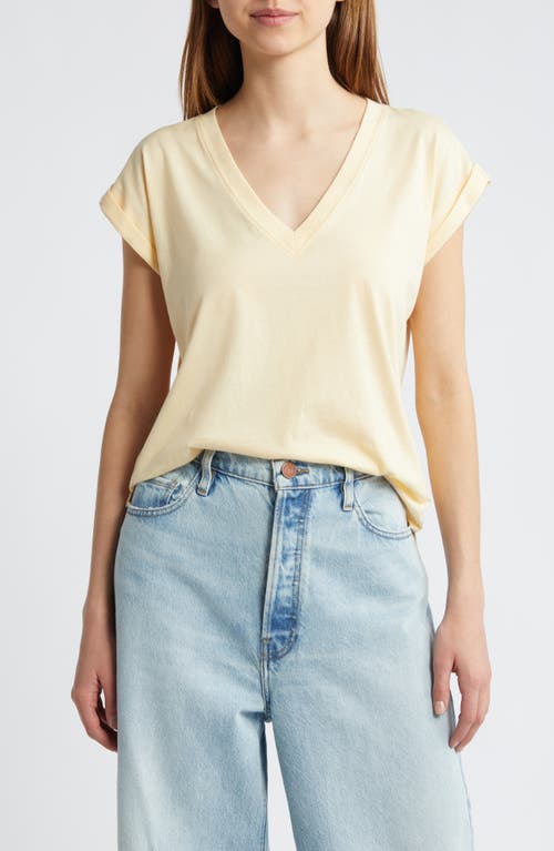 Easy Cotton V-Neck T-Shirt in Canary