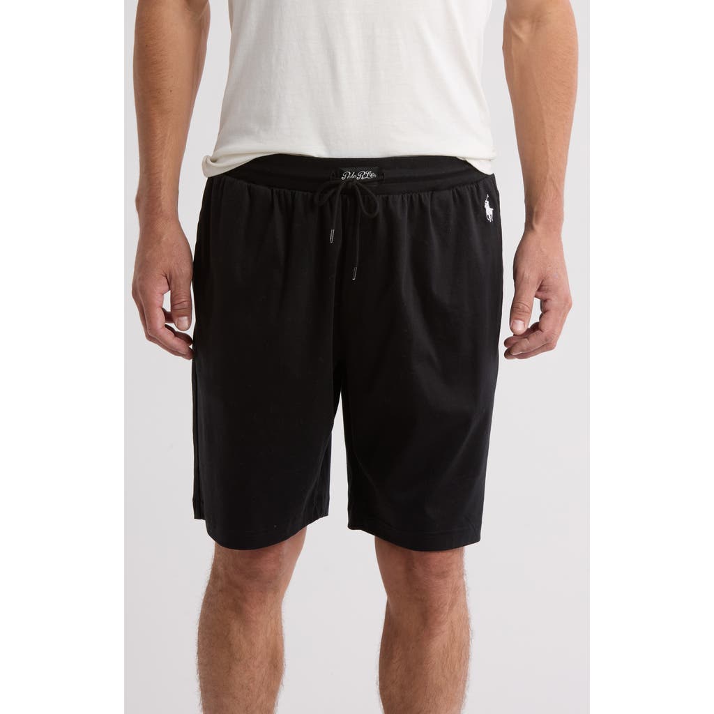 Polo Ralph Lauren Mercerized Cotton Pajama Shorts In Black