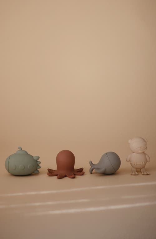 Mushie Set Of 4 Sea Life Bath Playset In Multi