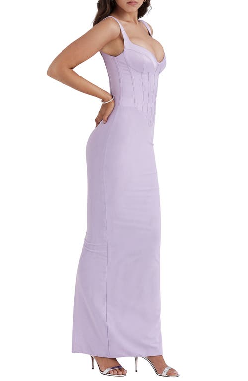 House Of Cb Breeze Corset Gown In Pastel Lilac