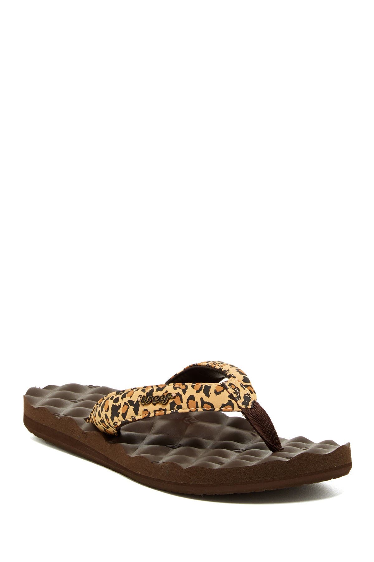 reef leopard print flip flops