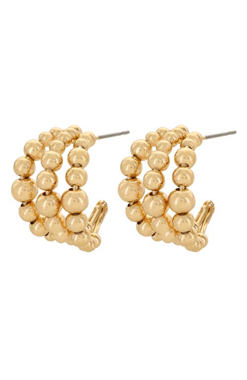 Panacea Gold Bead Three Hoop Earrings