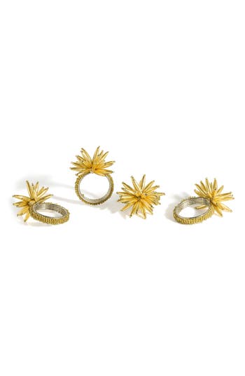 Tiramisu Gilden Golden Set Of 4 Napkin Rings In Gold