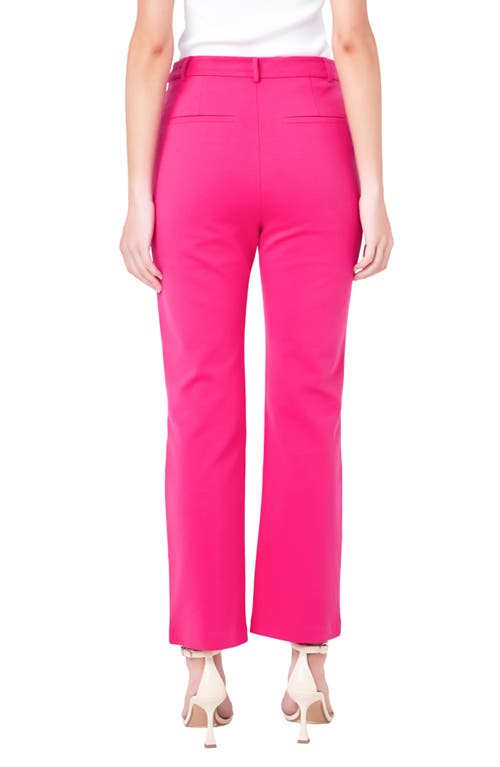 Shop English Factory High Waist Straight Leg Pants In Fuchsia