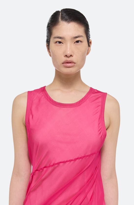 Shop Helmut Lang Sleeveless Bubble Hem Silk Dress In Fuschia