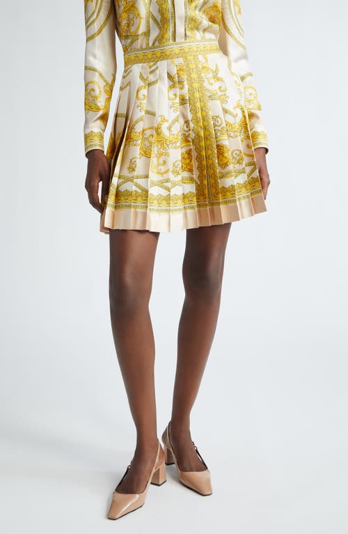 Versace Coupe des Dieux Silk Pleated Skirt 5K520-Beige Light Beige Gold at Nordstrom, Us