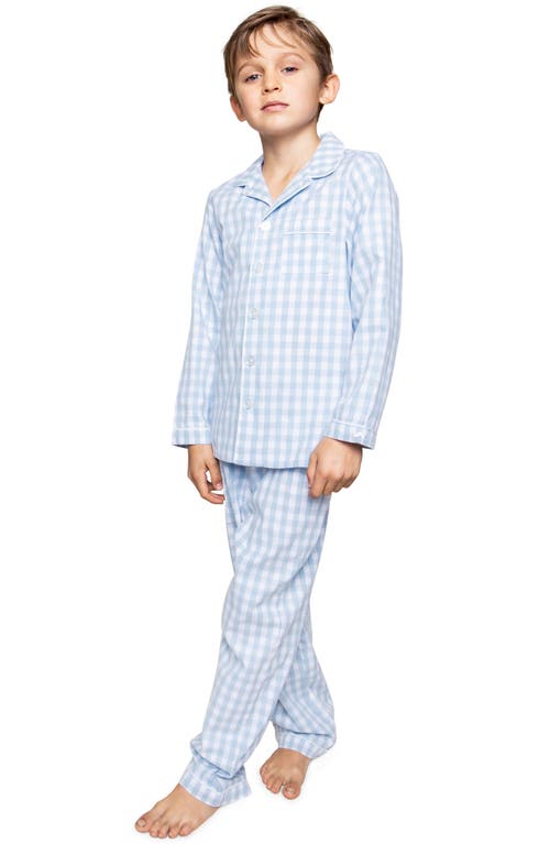 Petite Plume Gingham Two-Piece Pajamas Blue at Nordstrom,