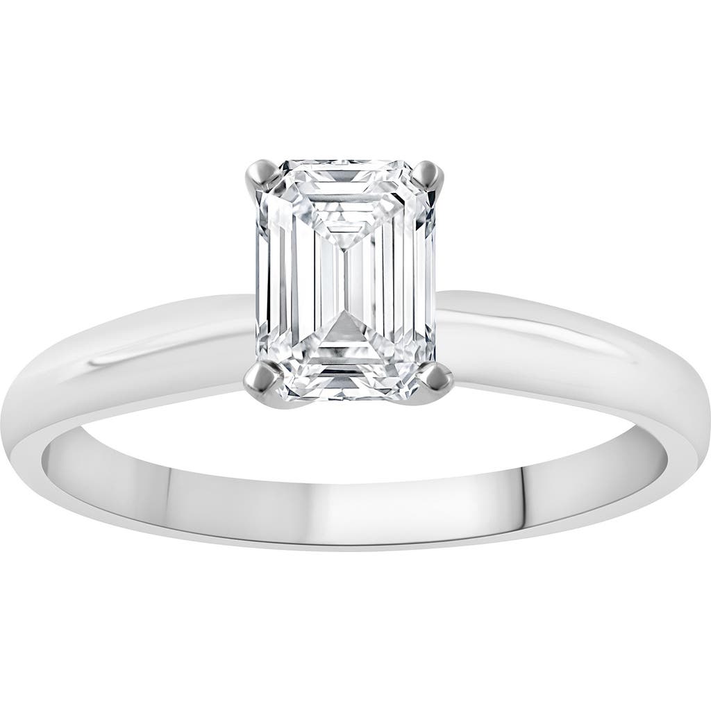 Shop Badgley Mischka Collection Emerald Cut Lab Created Diamond Engagement Ring In White