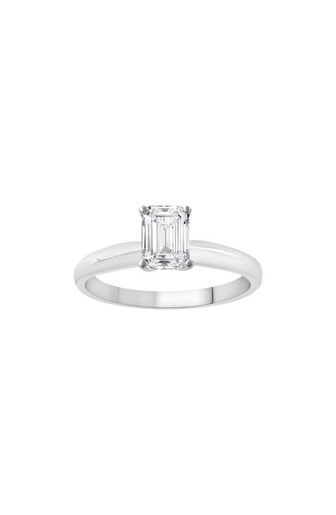 Emerald Cut Lab Created Diamond Engagement Ring - 0.50 ctw