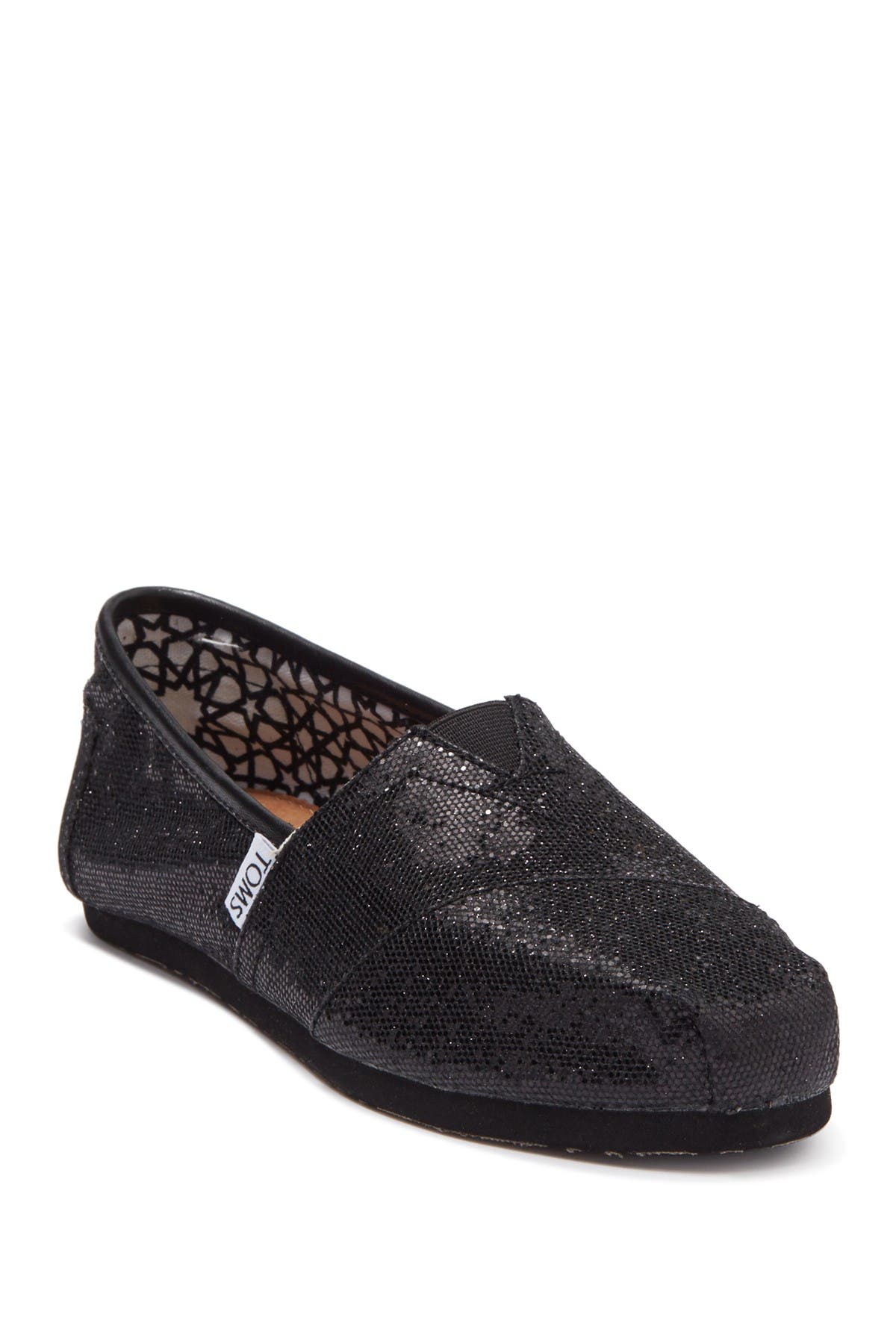 black glitter toms