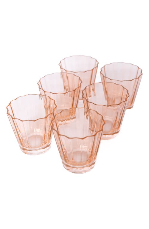 Estelle Colored Glass Sunday Set of 6 Lowball Glasses in Blush Pink at Nordstrom