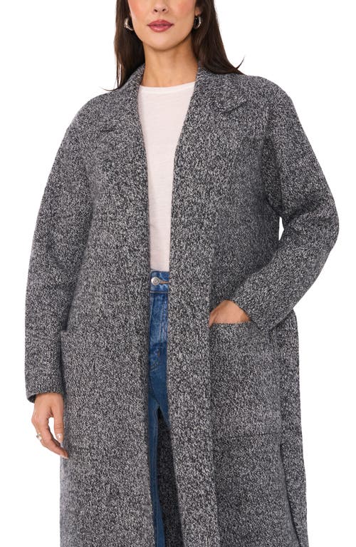 Shop Vince Camuto Notched Lapel Tie Waist Cardigan In Medium Heathered Grey Marled