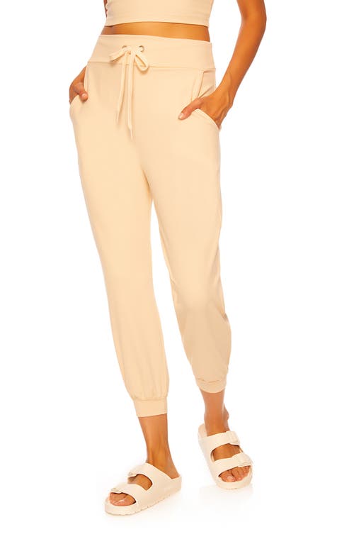 Susana Monaco Drawstring Ankle Joggers In Belgian Creme