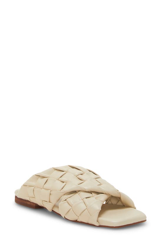 Vince Camuto Anella Woven Crossover Slide Sandal In Bone White
