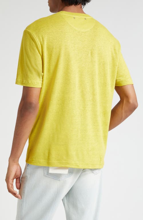 Shop Golden Goose Journey Linen Graphic T-shirt In Maize/windsor Wine