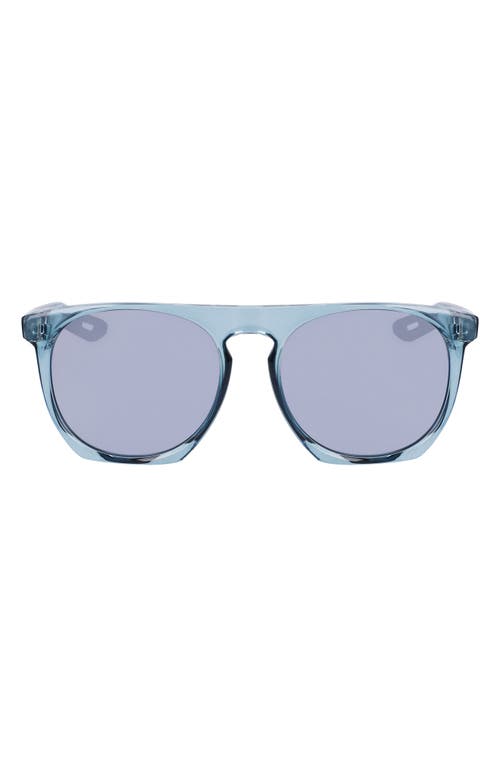 Nike Flatspot XXII 52mm Geometric Sunglasses in Worn Blue/Silver Flash at Nordstrom