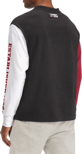 Men's Tommy Jeans Black Miami Heat Richie Color Block Long Sleeve T-Shirt