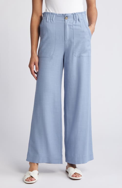 Sky Rise Wide Leg Pants in Horizon Blue