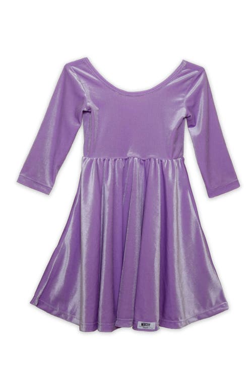 Worthy Threads Girls' Girls Twirly Dress In Pink Candy Stretch Velvet - Little Kid, Big Kid In Pink Candy