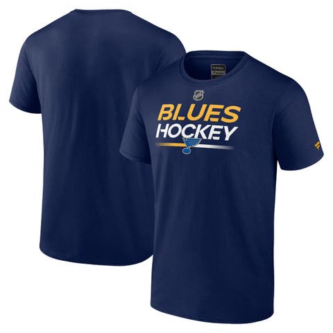 St Louis Blues Shirt Adult Large Gray Short Sleeve Fanatics NHL