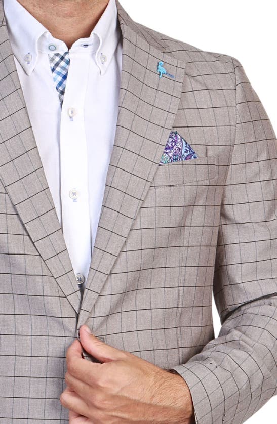 Tailorbyrd Mini Windowpane Sport Coat In Khaki