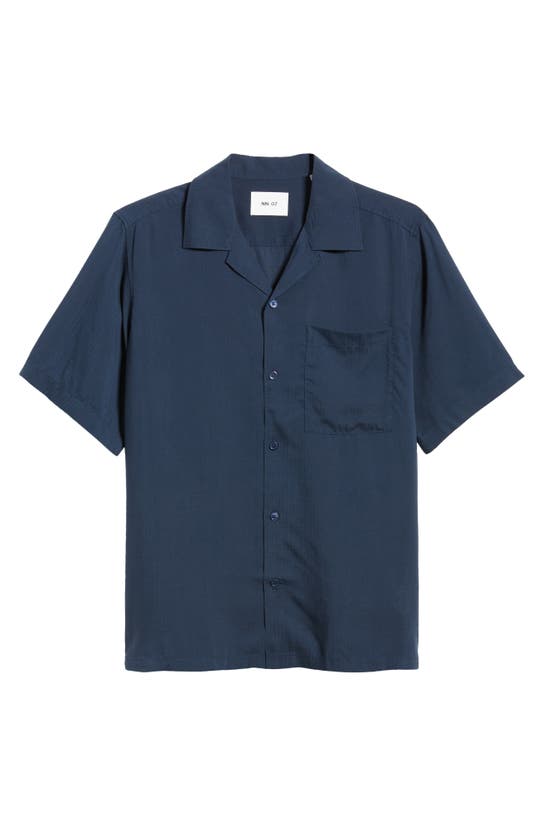 Shop Nn07 Julio 5971 Button-up Shirt In Navy Blue