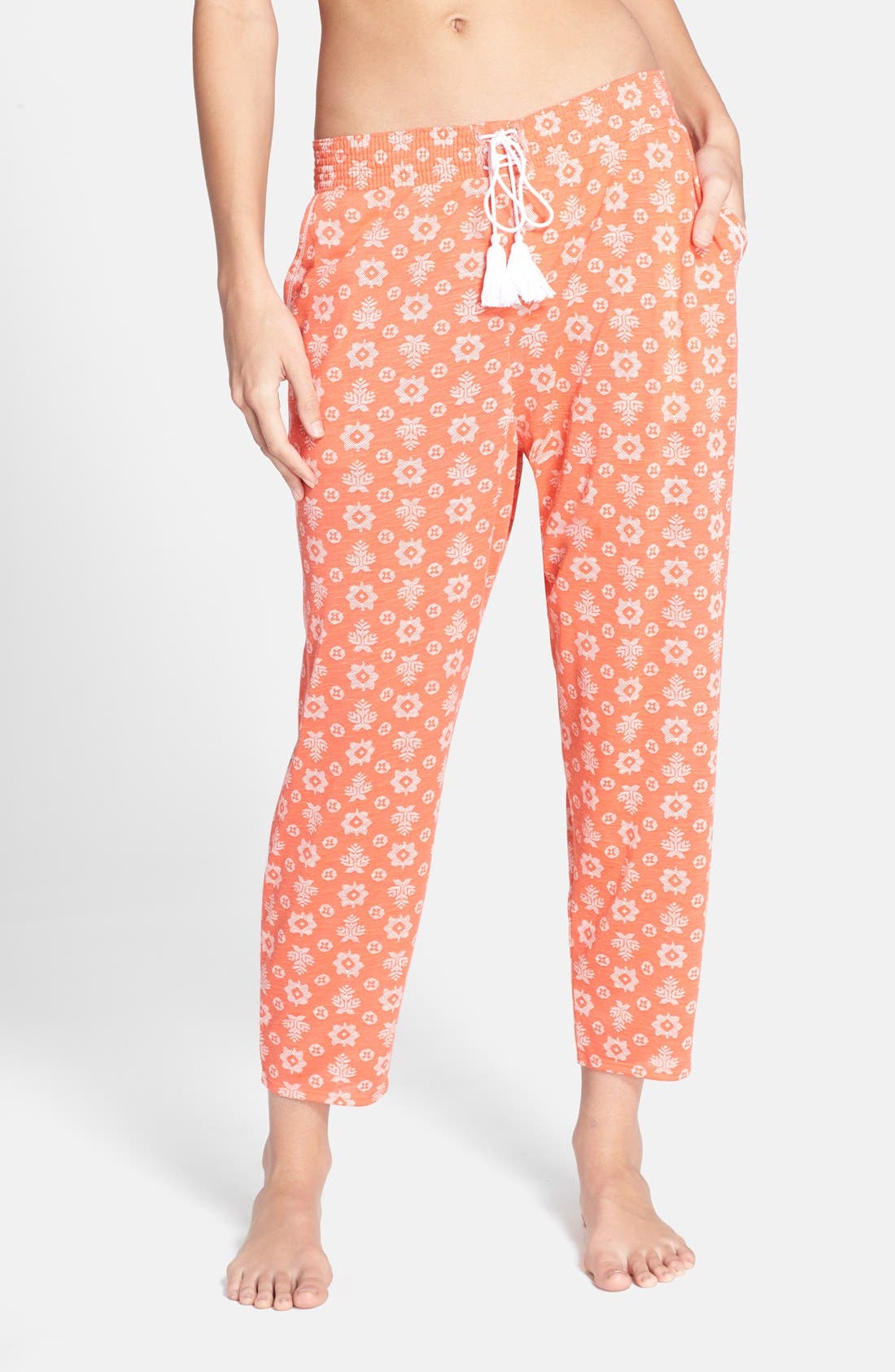 kensie Print Crop Jersey Pajama Pants Nordstrom