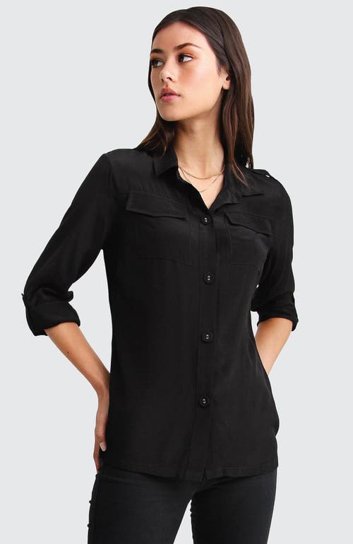 Belle & Bloom Eclipse Rolled Sleeve Blouse In Black