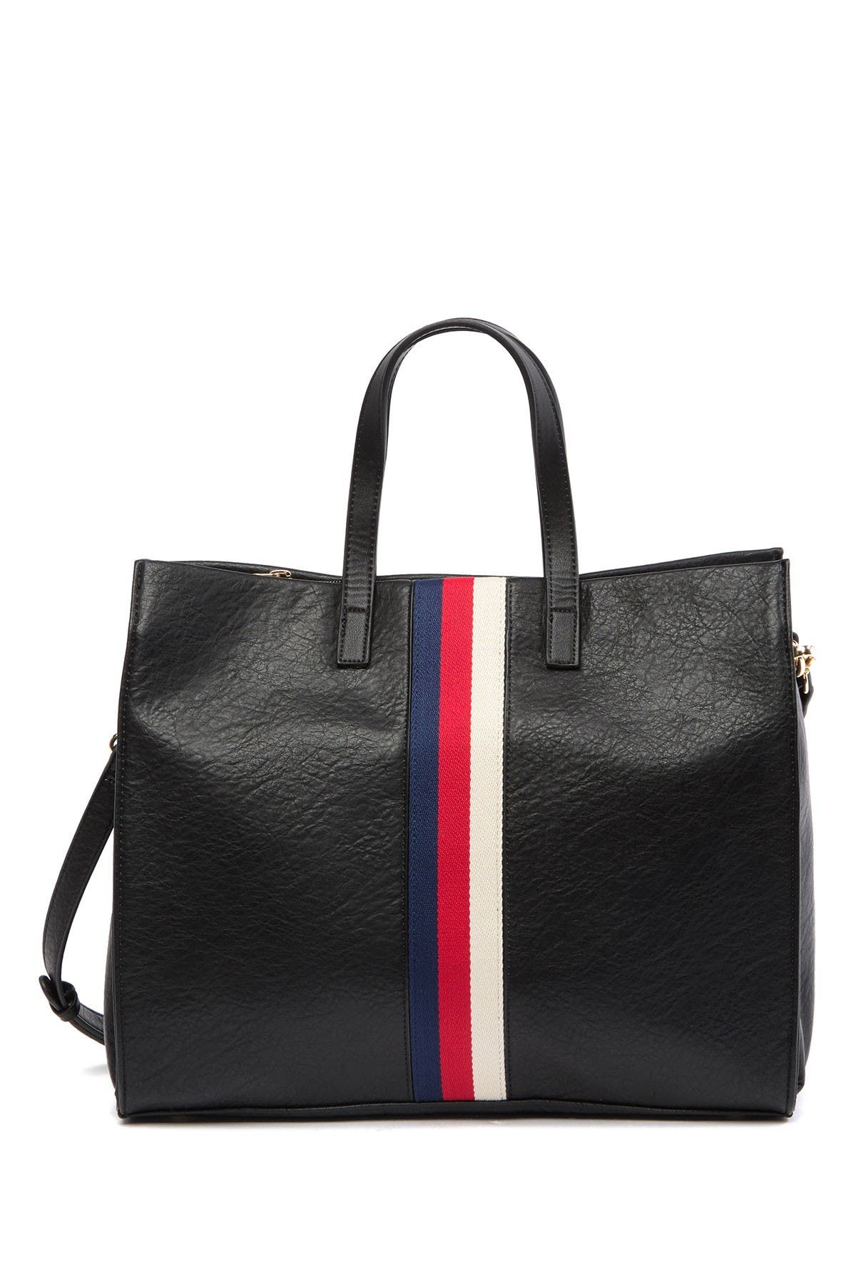 Moda Luxe Stripe Tote Bag In Black | ModeSens