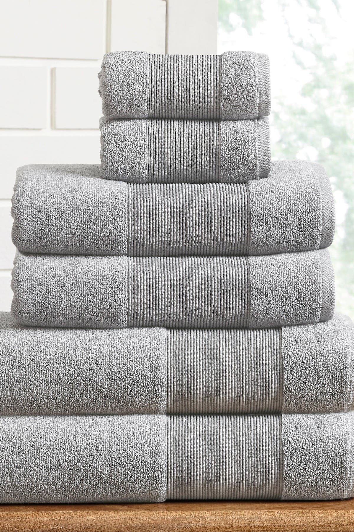Modern Threads Air Cloud 6-piece Towel Set In Soft Gray