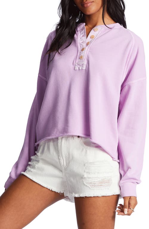 Billabong Keep Talking Cotton Blend Sweatshirt in Lilac Dream