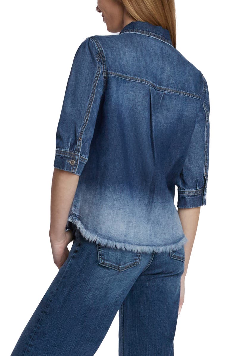 Wash Lab Denim Everyday Fray Hem Denim Shirt Nordstrom