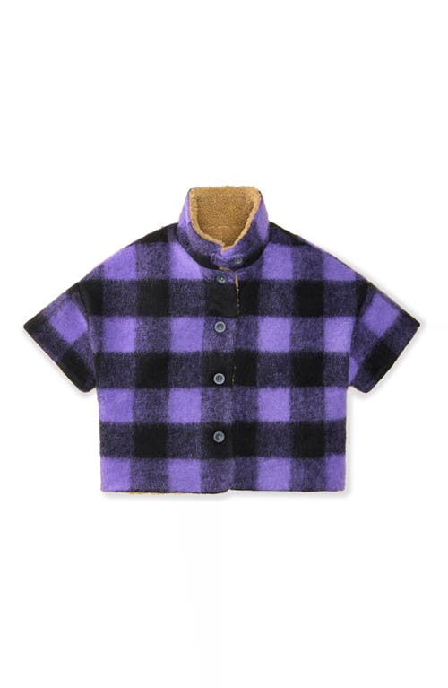 The Sunday Collective Kids' Short Sleeve Reversible Jacket In Open Purple