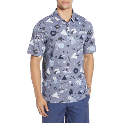 Travismathew Rat Pack Print Pique Polo, Blue