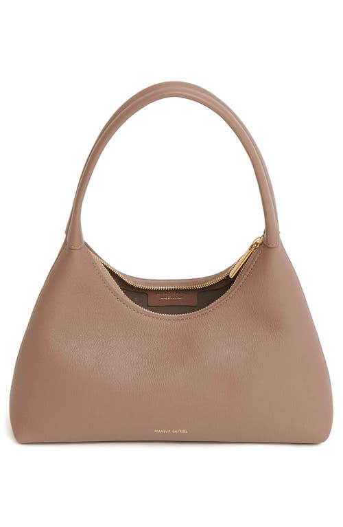 Shop Mansur Gavriel Mini Candy Leather Hobo Bag In Biscotto