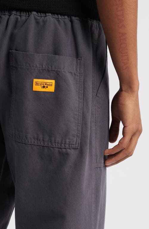 Shop Service Works Elastic Waist Cotton Canvas Chef Pants In Grey