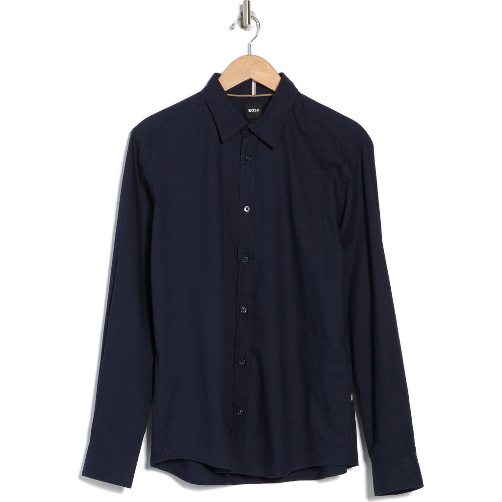 Hugo Boss Boss Liam Kent Button-up Shirt In Dark Blue