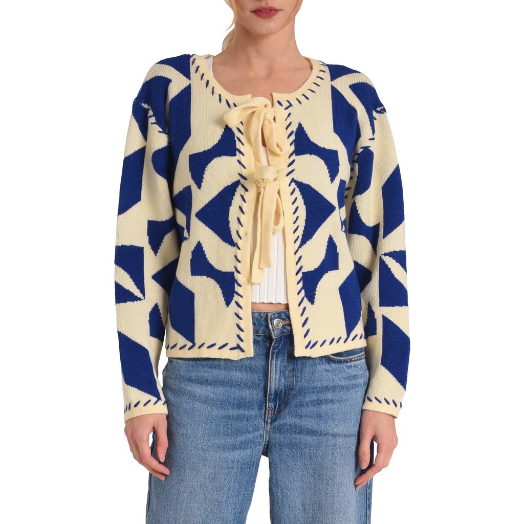 CIEBON CIEBON ANA PATTERN TIE FRONT CARDIGAN