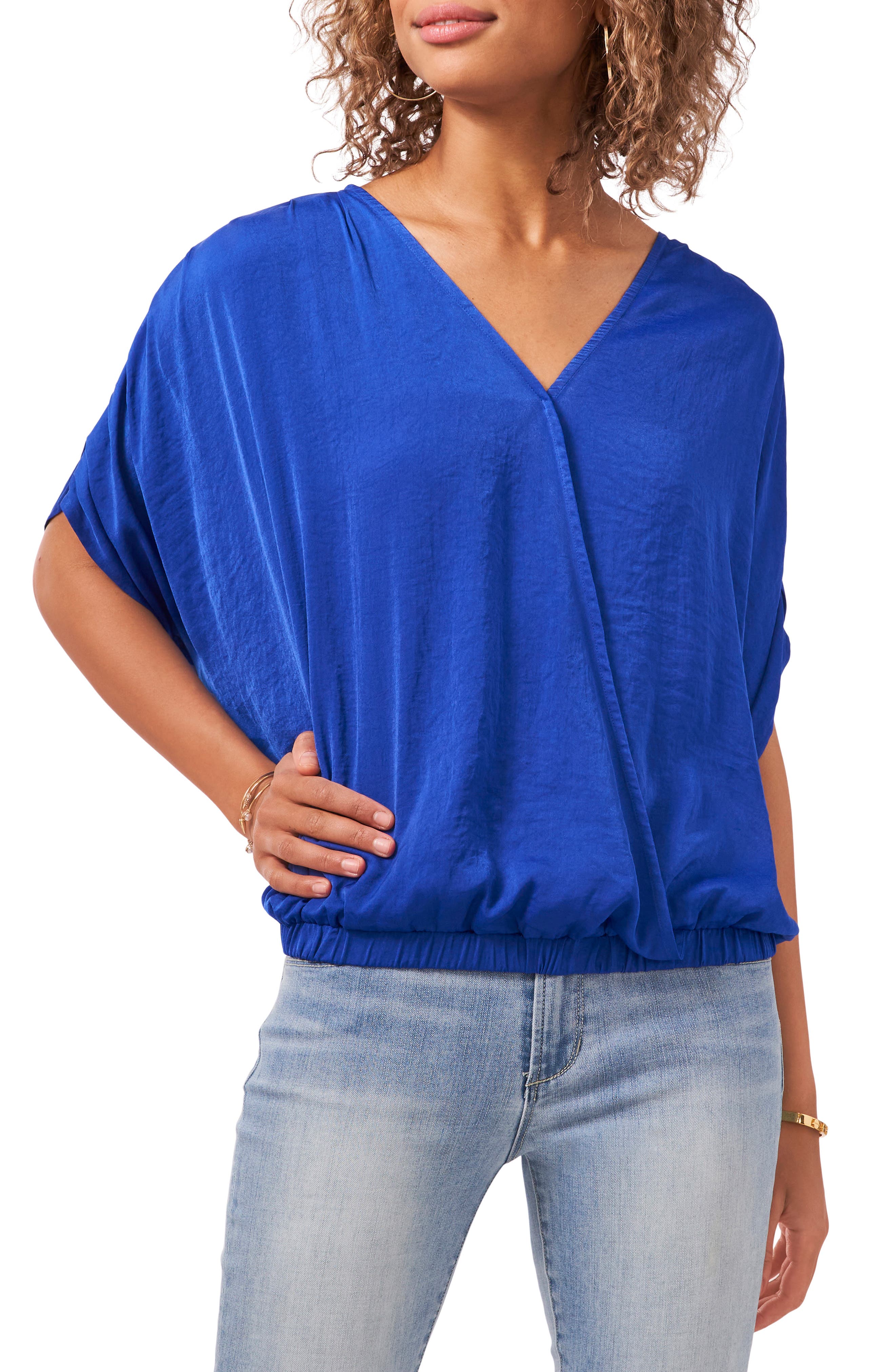 button front dolman sleeve tee