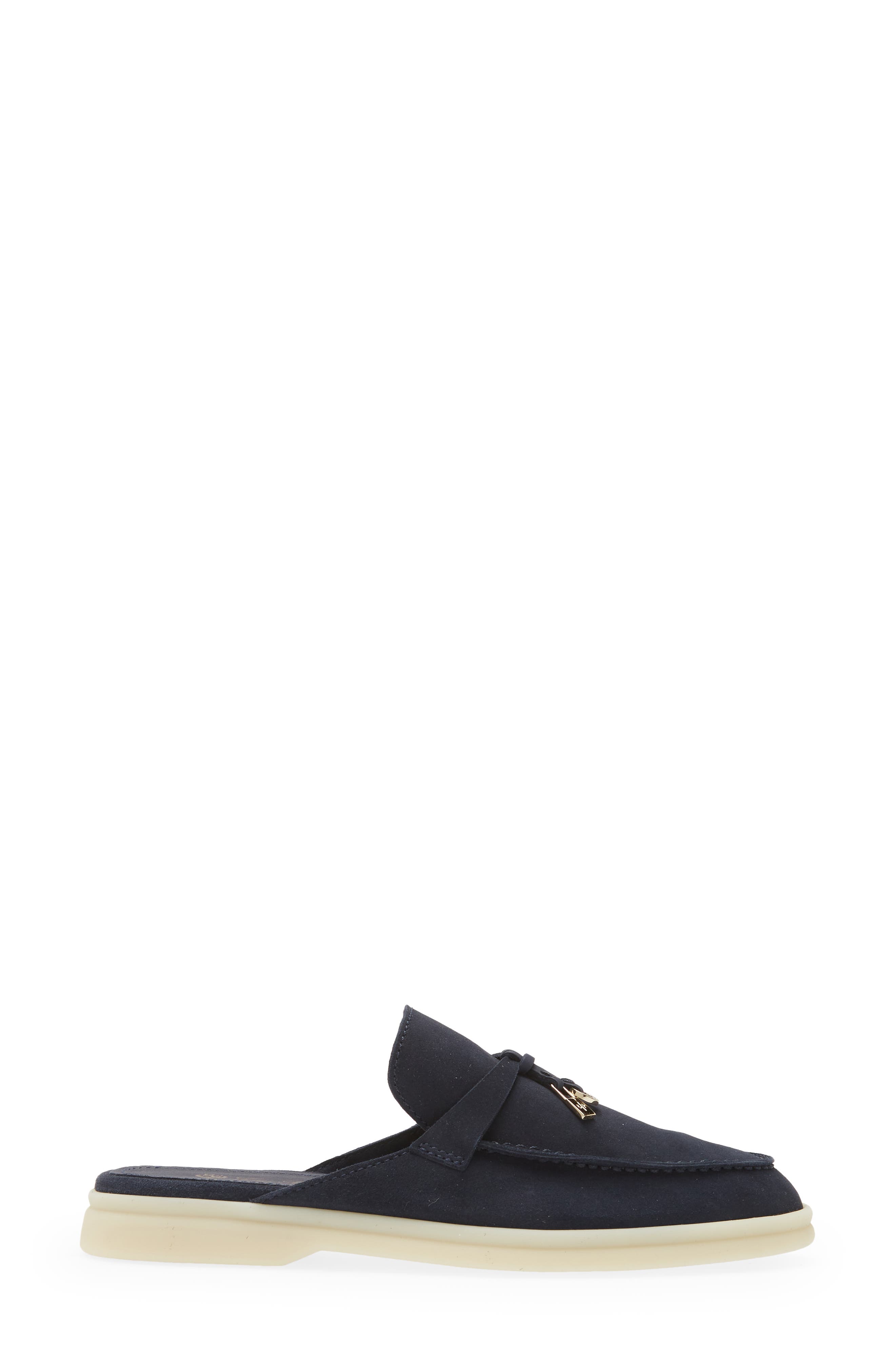 LORO PIANA Babouche Charms Mule in W948 Argo Blue Mlange Smart