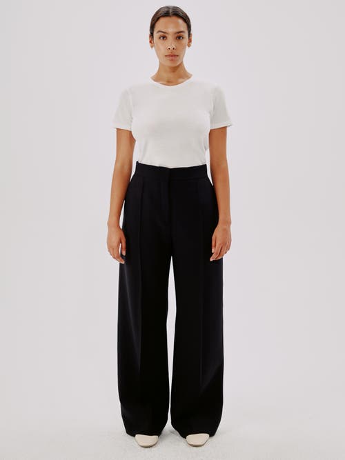 Another Tomorrow Doppio Wide Leg Pant In Black