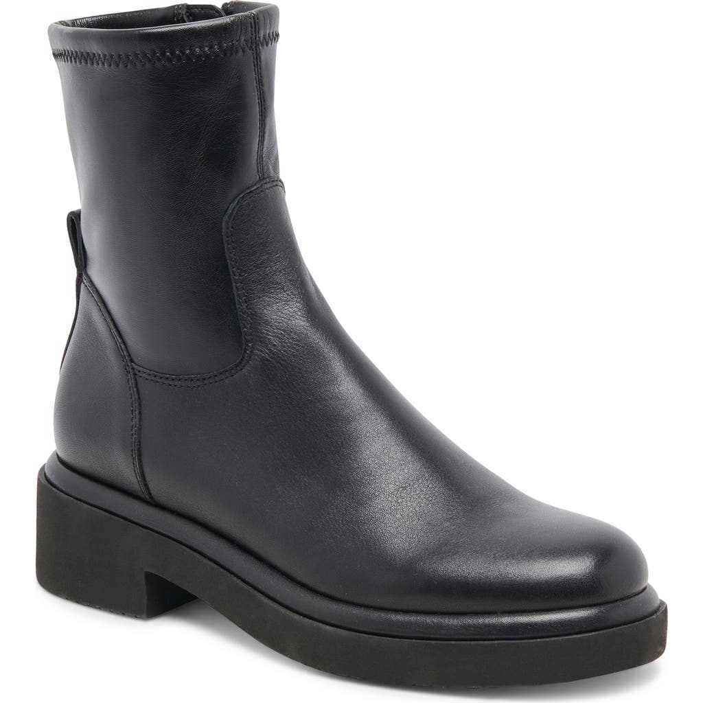 Dolce Vita Simaya H2o Waterproof Platform Bootie In Black Leather H2o