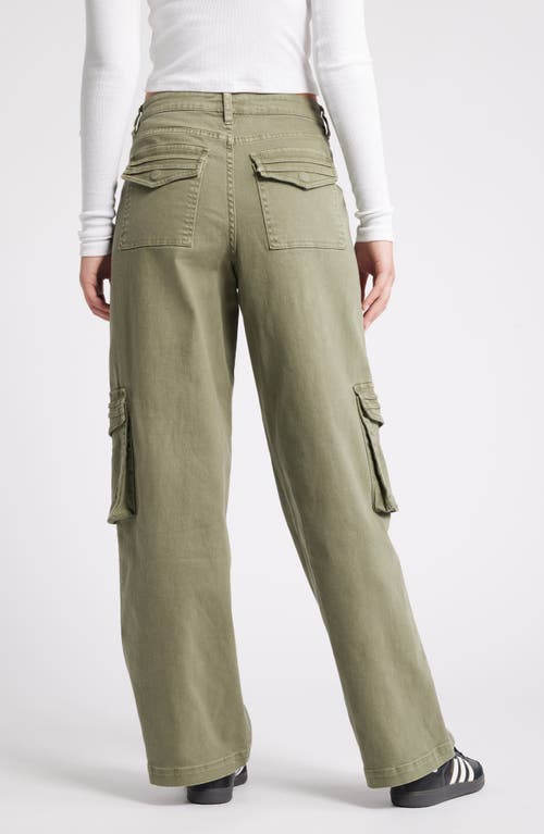 Shop Ptcl Wide Leg Cargo Jeans In Olive