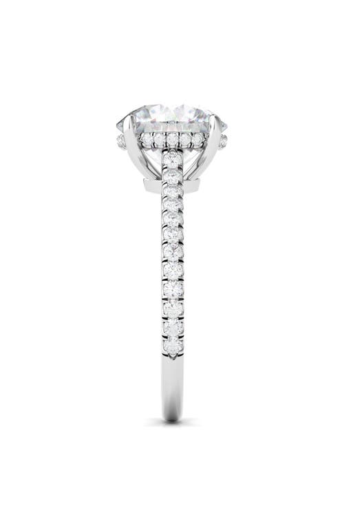 Hautecarat Round Brilliant Cut Pavé Lab Grown Diamond Ring In 2.50 Ctw 18k White Gold