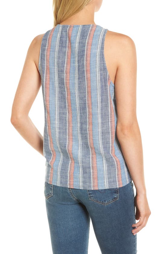 Shop Ag Cynthia Tie Front Tank In Blue Fig Multi