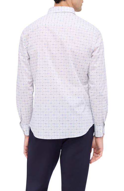 Bugatchi Karl Shaped Fit Check Button-up Shirt In White